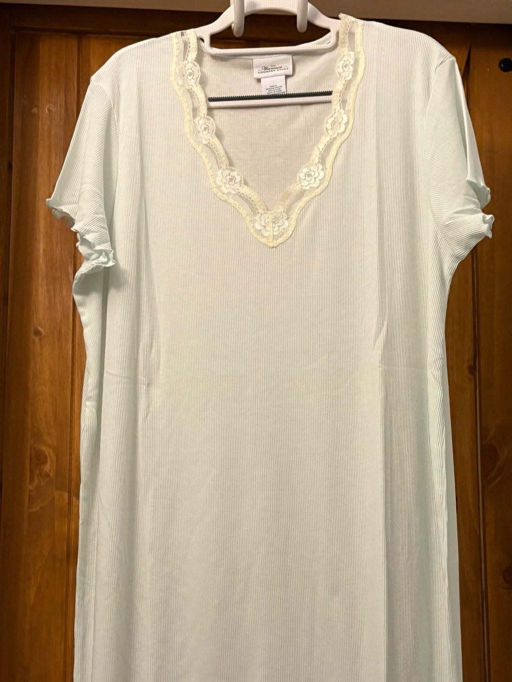 The Company Store Cooling Short Sleeve Nightgown In Poly/Cotton Mint Size 3X